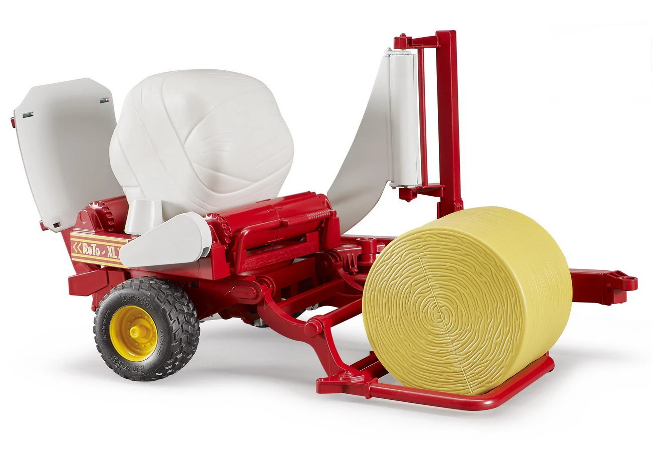 BRUDER 02122 - Ballenwickler Mit Rundballen (rot) 1 BRUDER 02122 - Ballenwickler Mit Rundballen (rot)