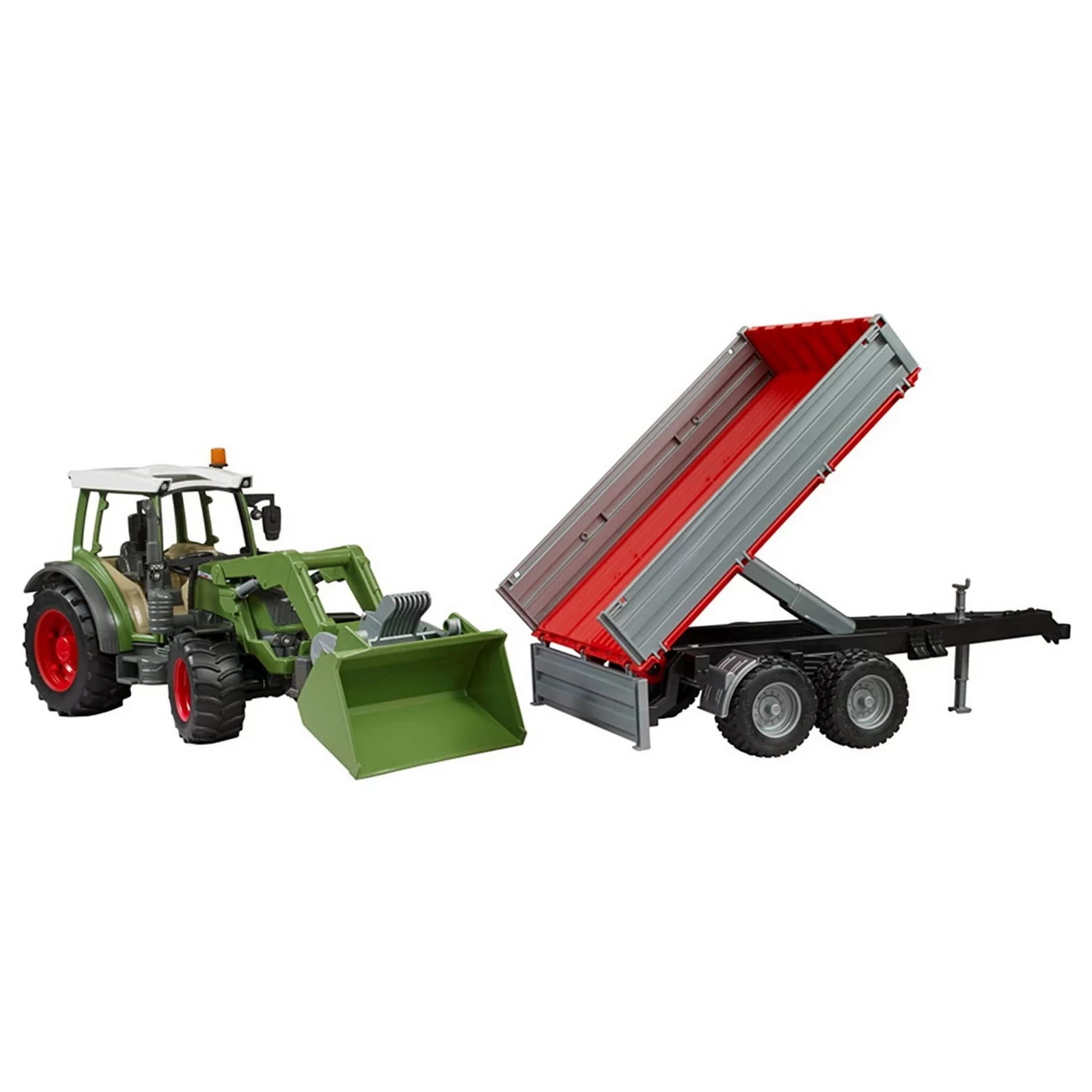 BRUDER 02182 - Fendt Vario 211 Mit Frontlader Und Bordwandanhänger 2 BRUDER 02182 - Fendt Vario 211 Mit Frontlader Und Bordwandanhänger – Bild 2