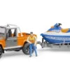 BRUDER 02599 - Land Rover Defender Mit Water Craft Anhänger