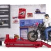 Bworld 62101 - Motorradwerkstatt Mit Figuren (Bruder)